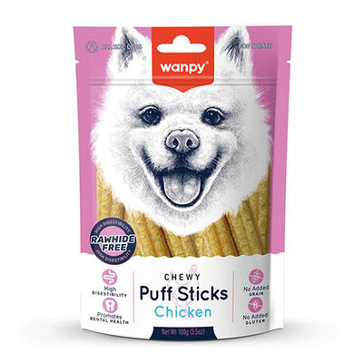 Wanpy Chewy Puff Sticks Tavuklu Tahılsız Köpek Ödülü 100 Gr 
