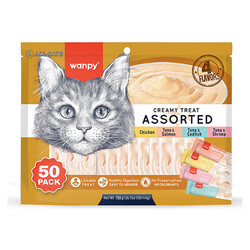 Wanpy - Wanpy Karışık 4 Lezzetli Krema Kedi Ödülü 50x14 Gr 