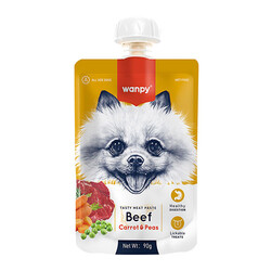 Wanpy - Wanpy Sığır Etli ve Havuçlu Ezme Köpek Ödülü 10 Adet 90 Gr 