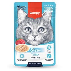 Wanpy - Wanpy Stew Sos İçinde Ton Balıklı Yetişkin Kedi Konservesi 70 Gr 