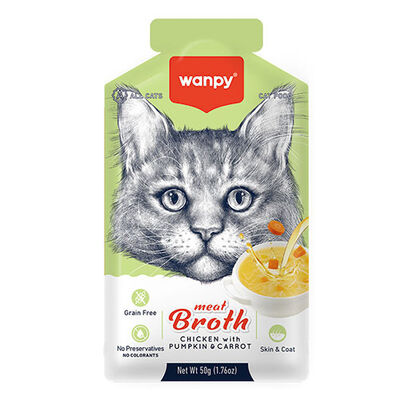 Wanpy Tavuk Etli Bal Kabaklı ve Havuçlu Tahılsız Kedi Çorbası 50 Gr 