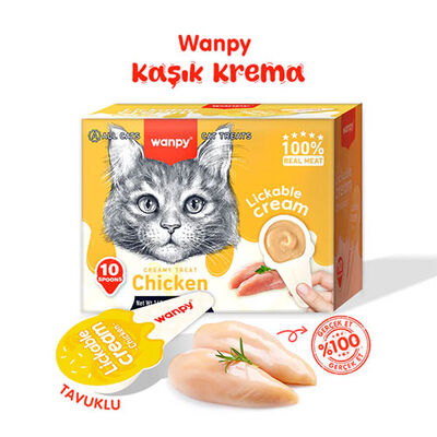 Wanpy Tavuklu Kaşık Krema Kedi Ödül Maması 10x16 Gr 