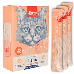 Wanpy Ton Balıklı ve Somonlu Krema Kedi Ödülü 25x14 Gr - Thumbnail