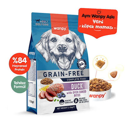 Wanpy With Oven Baked Bites Ördekli Tahılsız Yetişkin Köpek Maması 1,5 Kg 