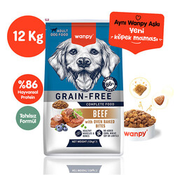 Wanpy - Wanpy With Oven Baked Bites Sığır Etli Tahılsız Yetişkin Köpek Maması 12 Kg 
