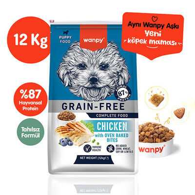 Wanpy With Oven Baked Bites Tavuklu Tahılsız Yavru Köpek Maması 12 Kg 