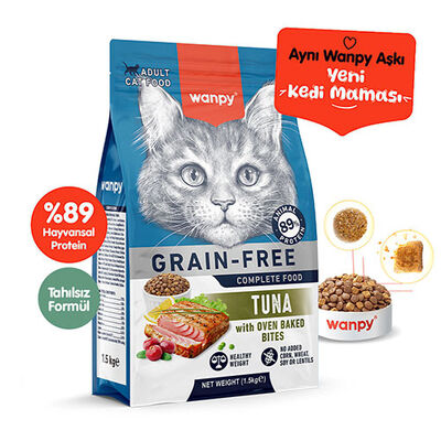 Wanpy With Oven Baked Bites Ton Balıklı Tahılsız Yetişkin Kedi Maması 1,5 Kg 
