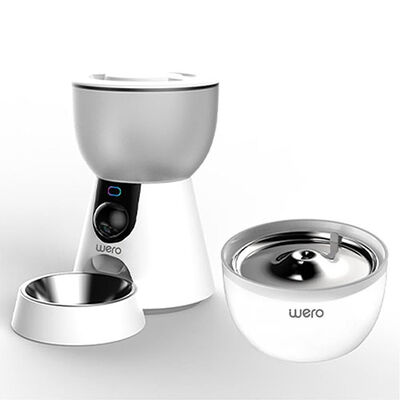 Wero 2in1 Kameralı, Wi-Fi Destekli Akıllı Otomatik Kedi & Köpek Mama ve Su Kabı Seti 