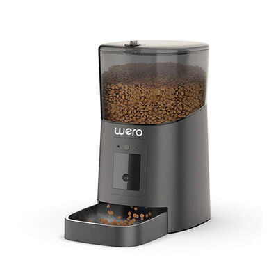 Wero Akıllı Kedi Köpek Mama Kabı Pro 1080p Ayarlanabilir Kamera Wifi Kontrol Pet Feeder Metal Kase Siyah 6 Lt 