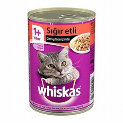 Whiskas - Whiskas Gravy Soslu Sığır Etli Yetişkin Kedi Konservesi 12 Adet 400 Gr 