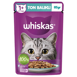 Whiskas - Whiskas Pouch Jöle İçinde Ton Balıklı Yetişkin Kedi Konservesi 12 Adet 85 Gr 
