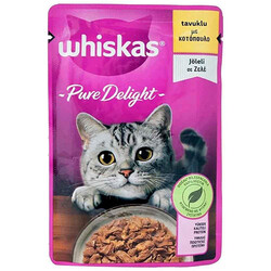 Whiskas - Whiskas Pouch Pure Delight Jöle İçinde Tavuklu Yetişkin Kedi Konservesi 12 Adet 85 Gr 