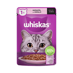 Whiskas - Whiskas Pouch Sos İçinde Somonlu Yetişkin Kedi Konservesi 12 Adet 85 Gr 
