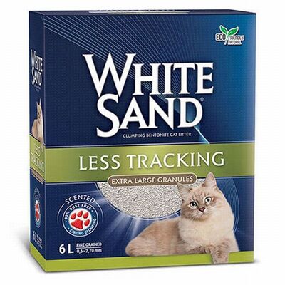 White Sand Less Tracking Cat Litter Hızlı Topaklanan Kedi Kumu 6 Lt 