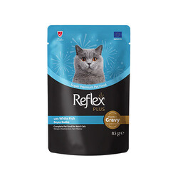 Kampanya - Reflex Plus White Fish Gravy Sos İçinde Parça Beyaz Balık Etli Yetişkin Kedi Konservesi 85 Gr 